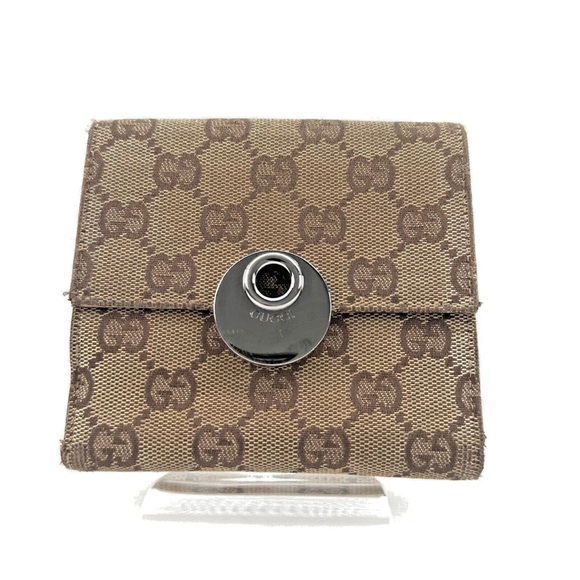 Gucci Tan and Brown Monogram Wallet - Picture 1 of 10